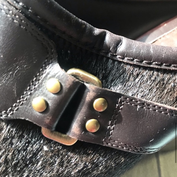 Cole Haan/Nike Air Brown Faux Animal Hair Wedge Mules Like New Size 10 - Picture 8 of 13